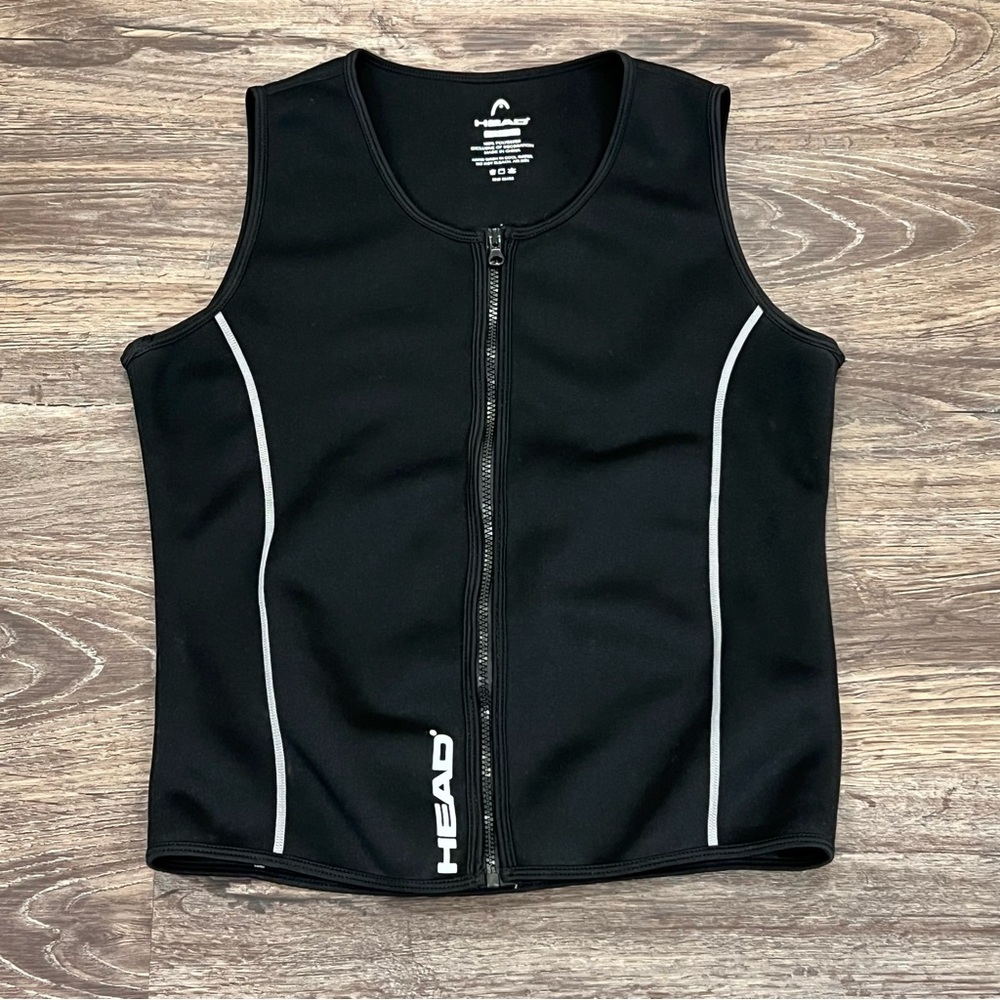 Head Womens Active Sauna Sweat Vest Black Full Zip Size Large